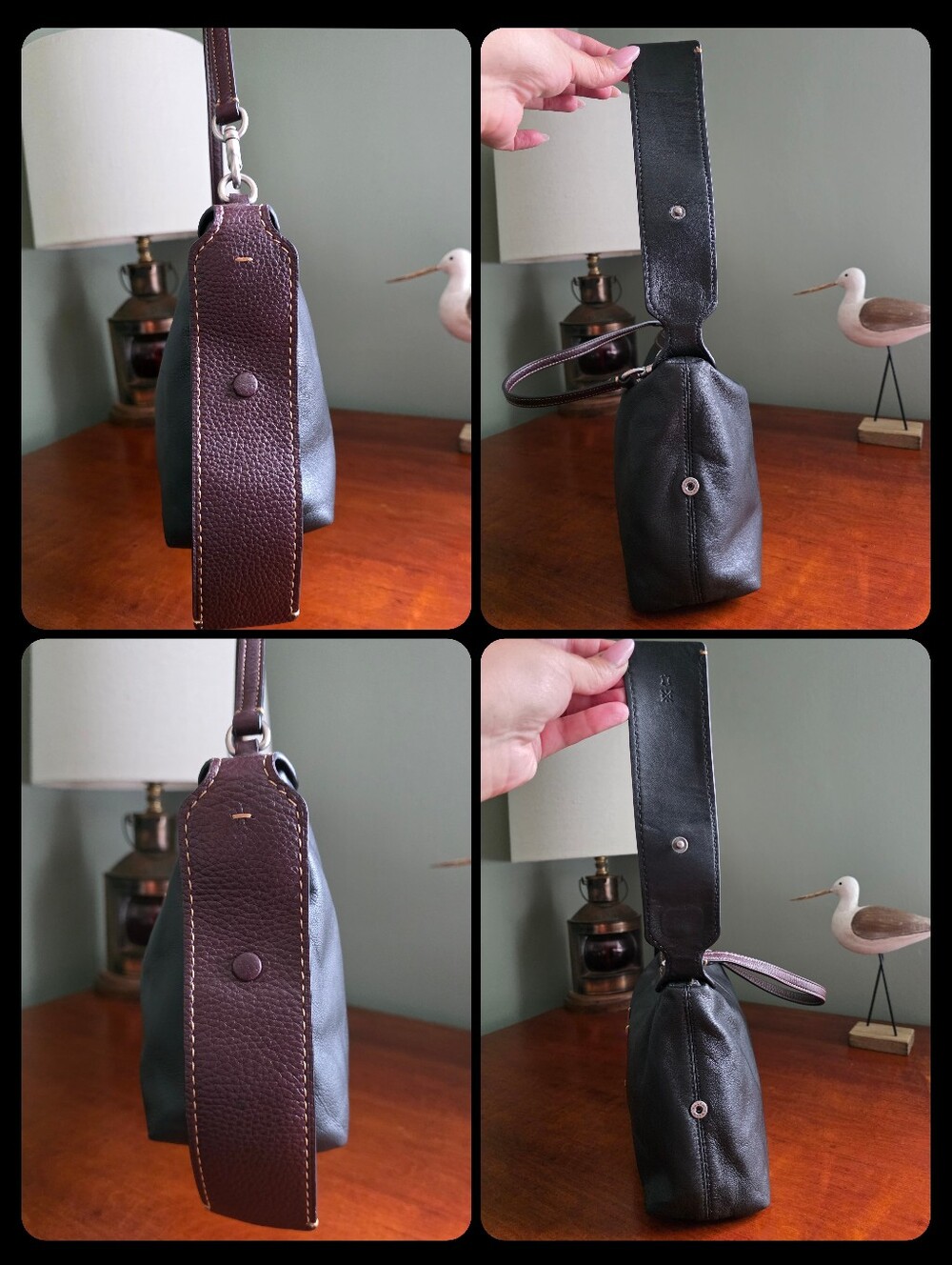 Coach Bandit 39 87575 Hobo Oak Tan Suede Brown Black Leather Bag 1941 - Picture 13 of 16